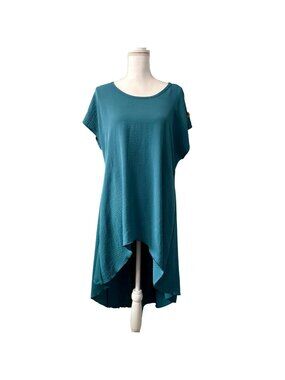 Cha Cha Vente Flowy HighLow Teal Fairycore Midi Dress Elegant Asymmetrical Hem M